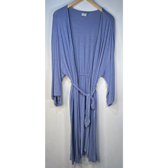 Soma Blue soft robe Cozy Short Robe size large XL rayon spandex blend nightgown - Picture 5 of 14
